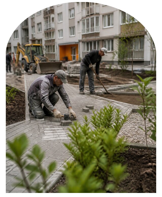 Благоустройство двора многоквартирного дома в Каспийске